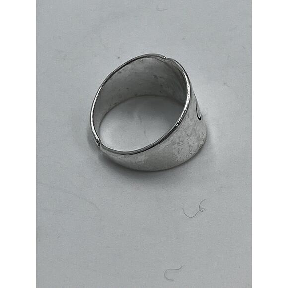 Sterling Silver 925 Swirly Daisy Flower Imprint Impression Ring 925 Sz 7.5 - Picture 7 of 10